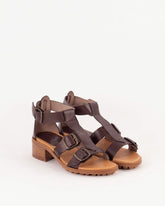 OULANKA Dark Brown Leather - Sandals