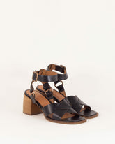OONA Black Leather - Sandals