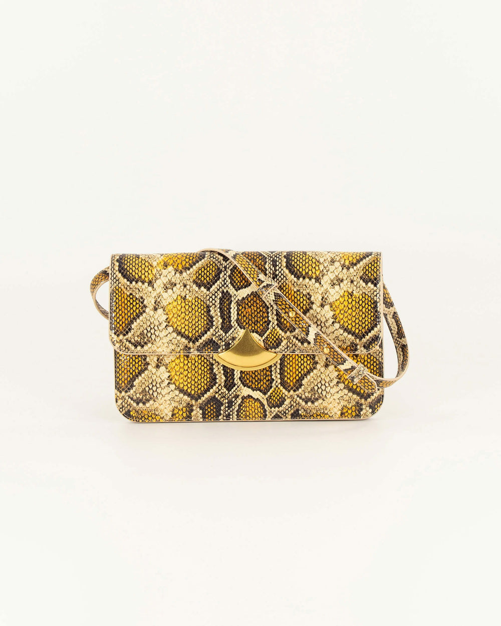 DIVILUZ POUCH Yellow Python - Clutch bag - SESSÙN Website