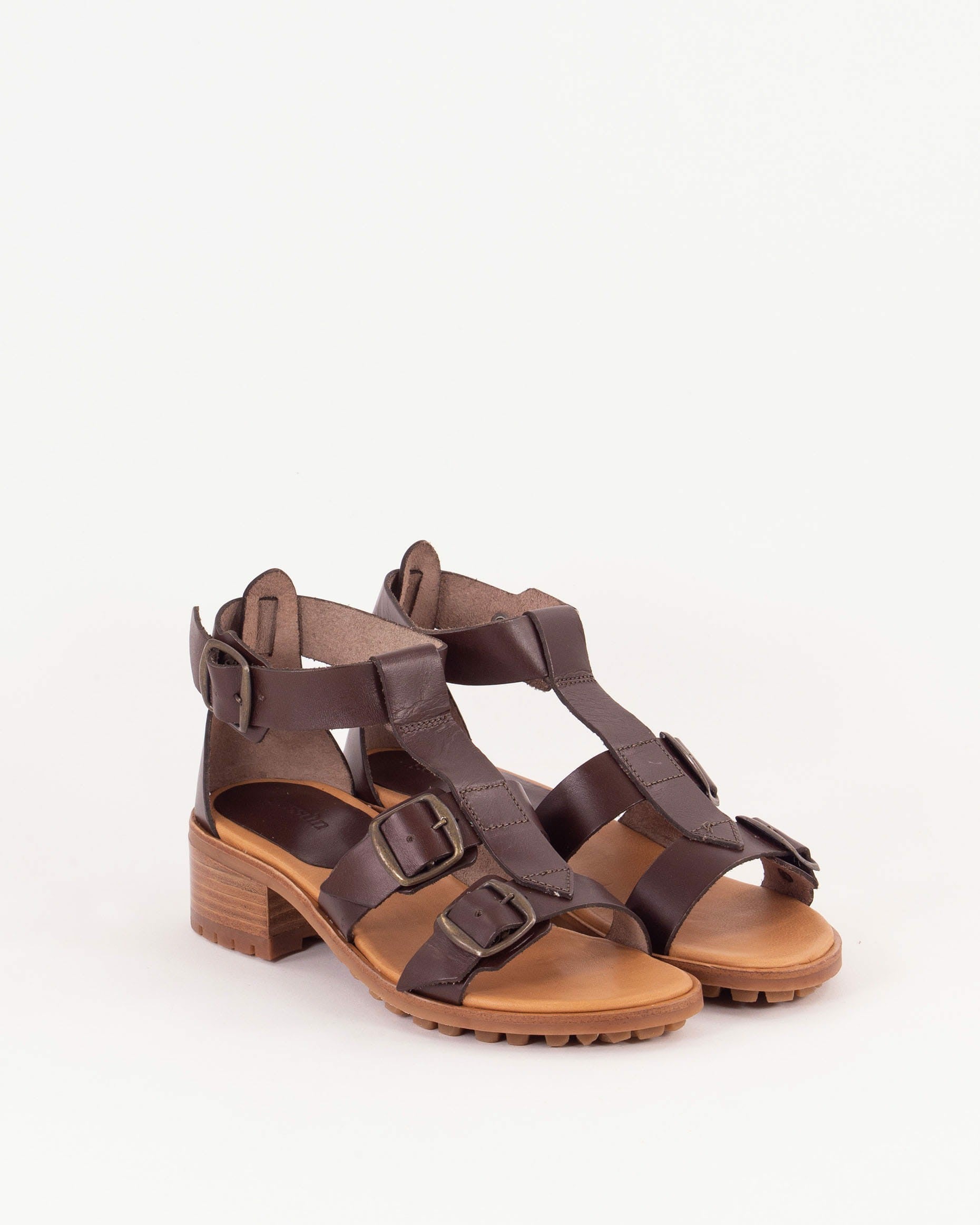 OULANKA Dark Brown Leather - Sandals