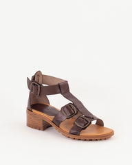 OULANKA Dark Brown Leather - Sandals