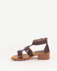 OULANKA Dark Brown Leather - Sandals