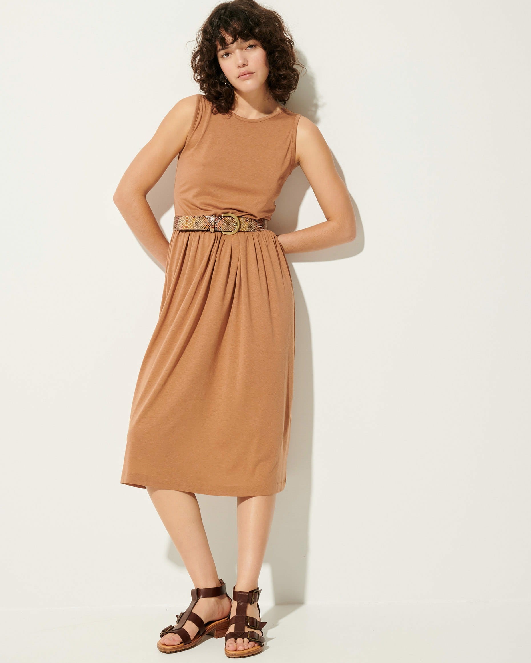 OULANKA Dark Brown Leather - Sandals