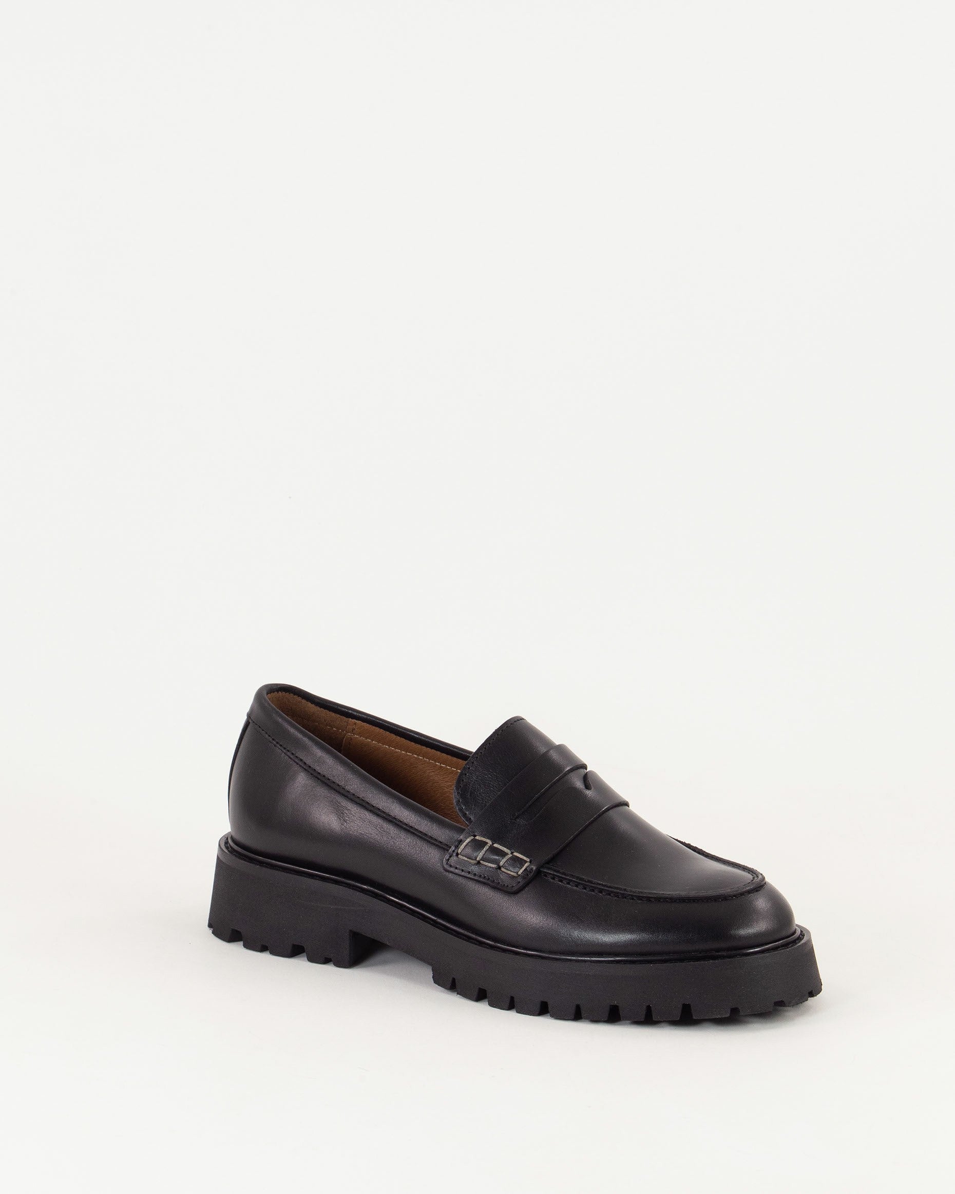 BARCELO Black Leather - Loafers