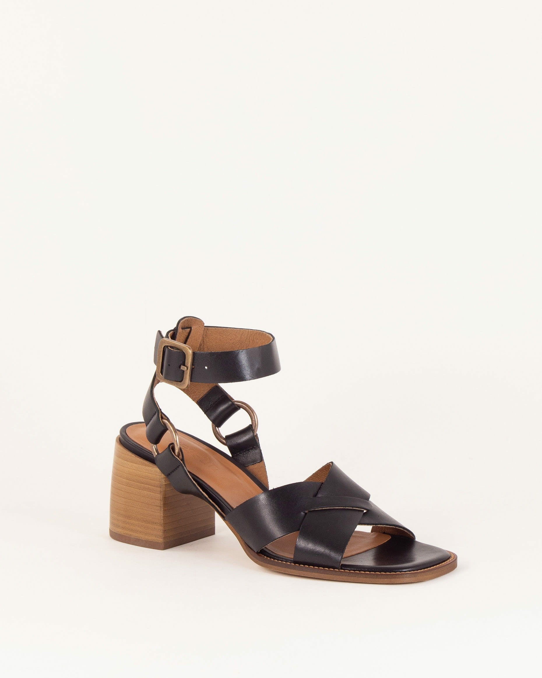 OONA Black Leather - Sandals
