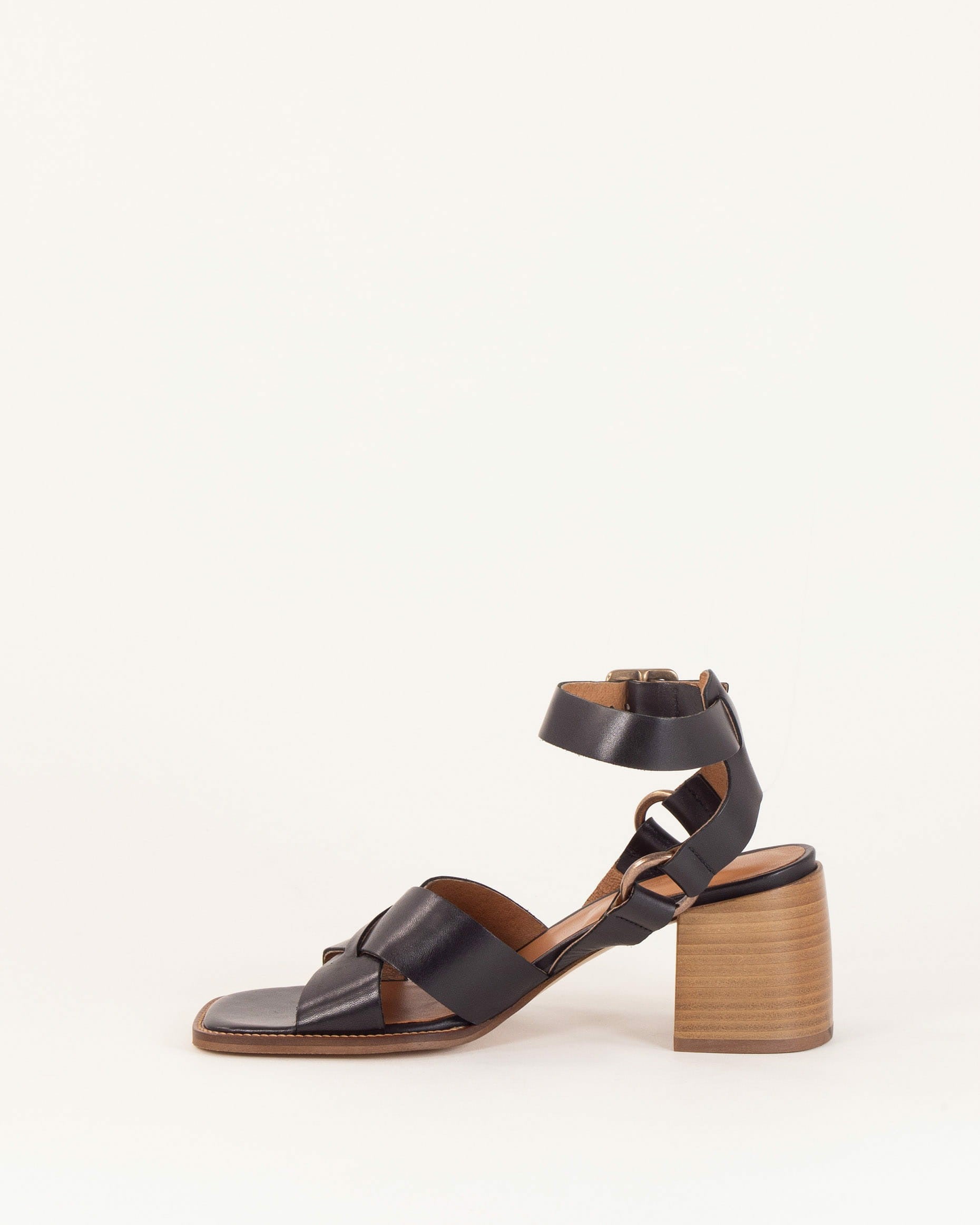 OONA Black Leather - Sandals