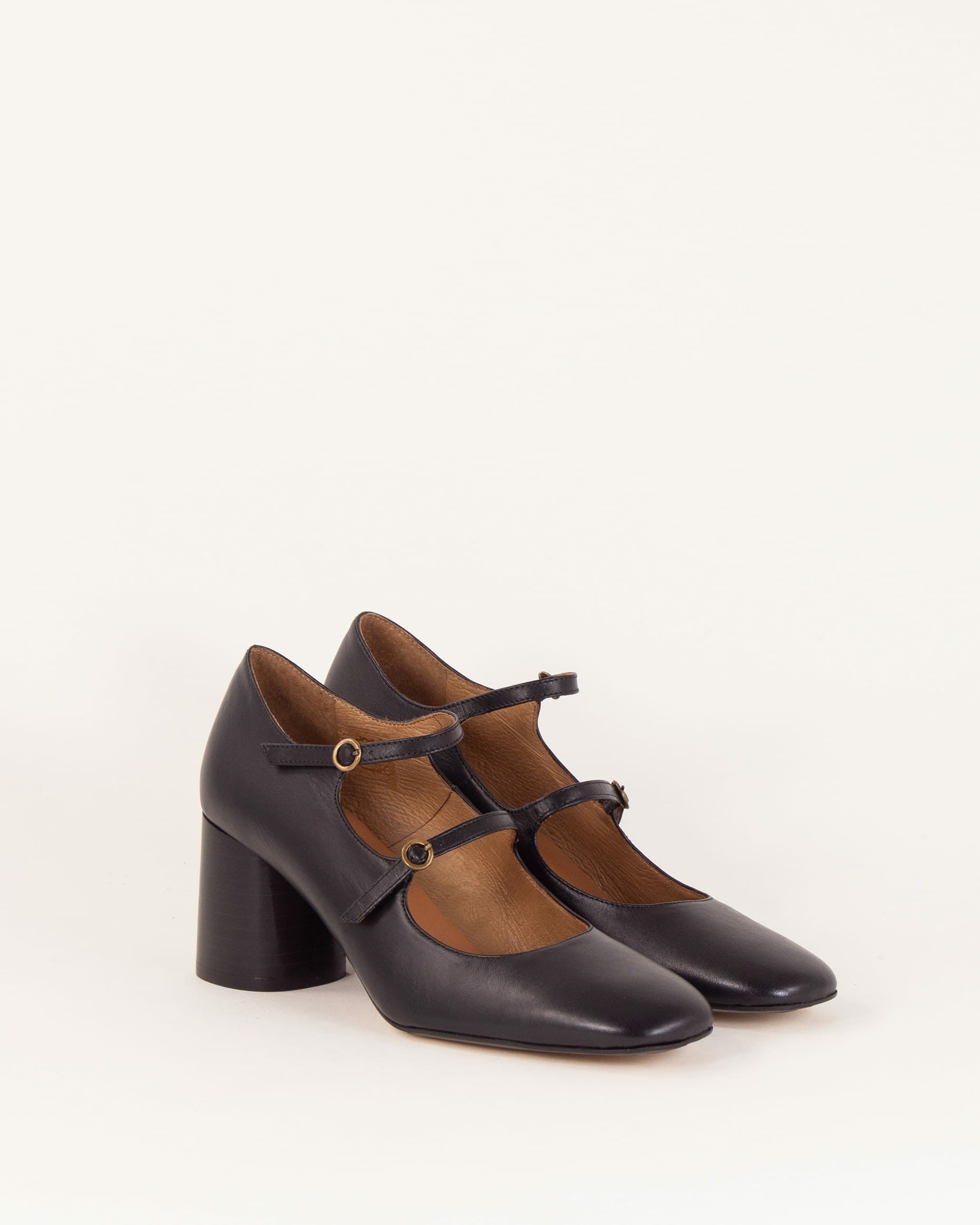 ROSEMARY Black Leather - Mary Janes