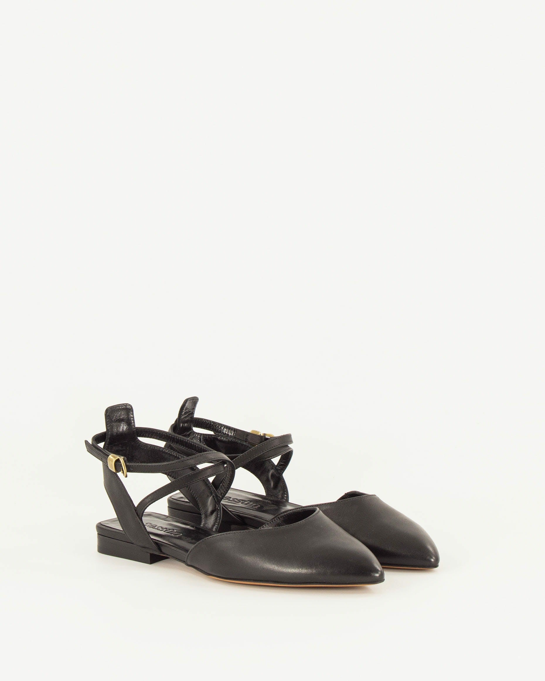 BETTY Black Leather - Ballet Flats