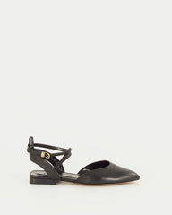 BETTY Black Leather - Ballet Flats