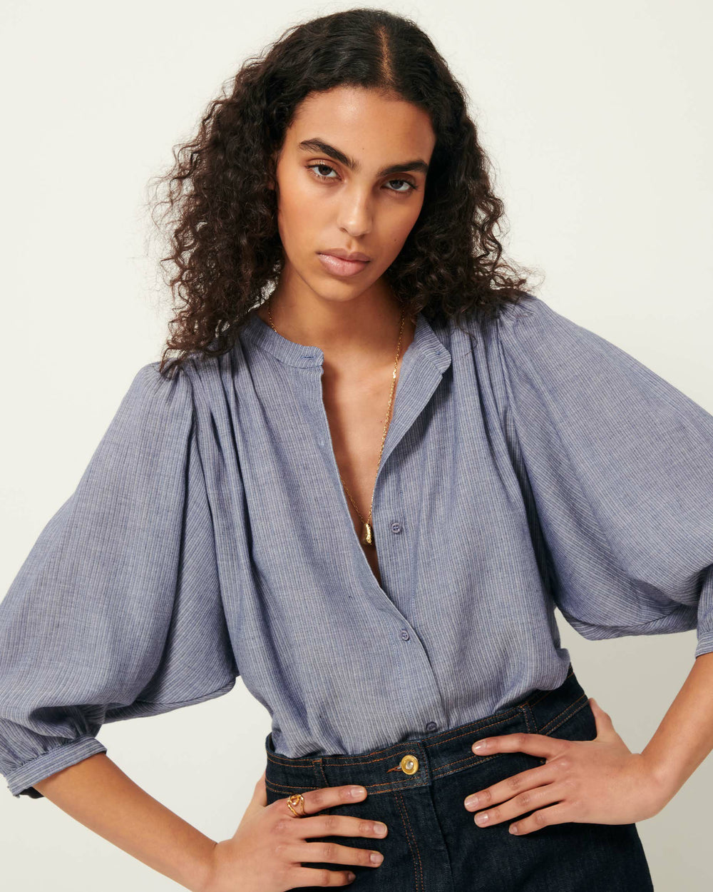 A VIEW Chambray Blue - Blouse
