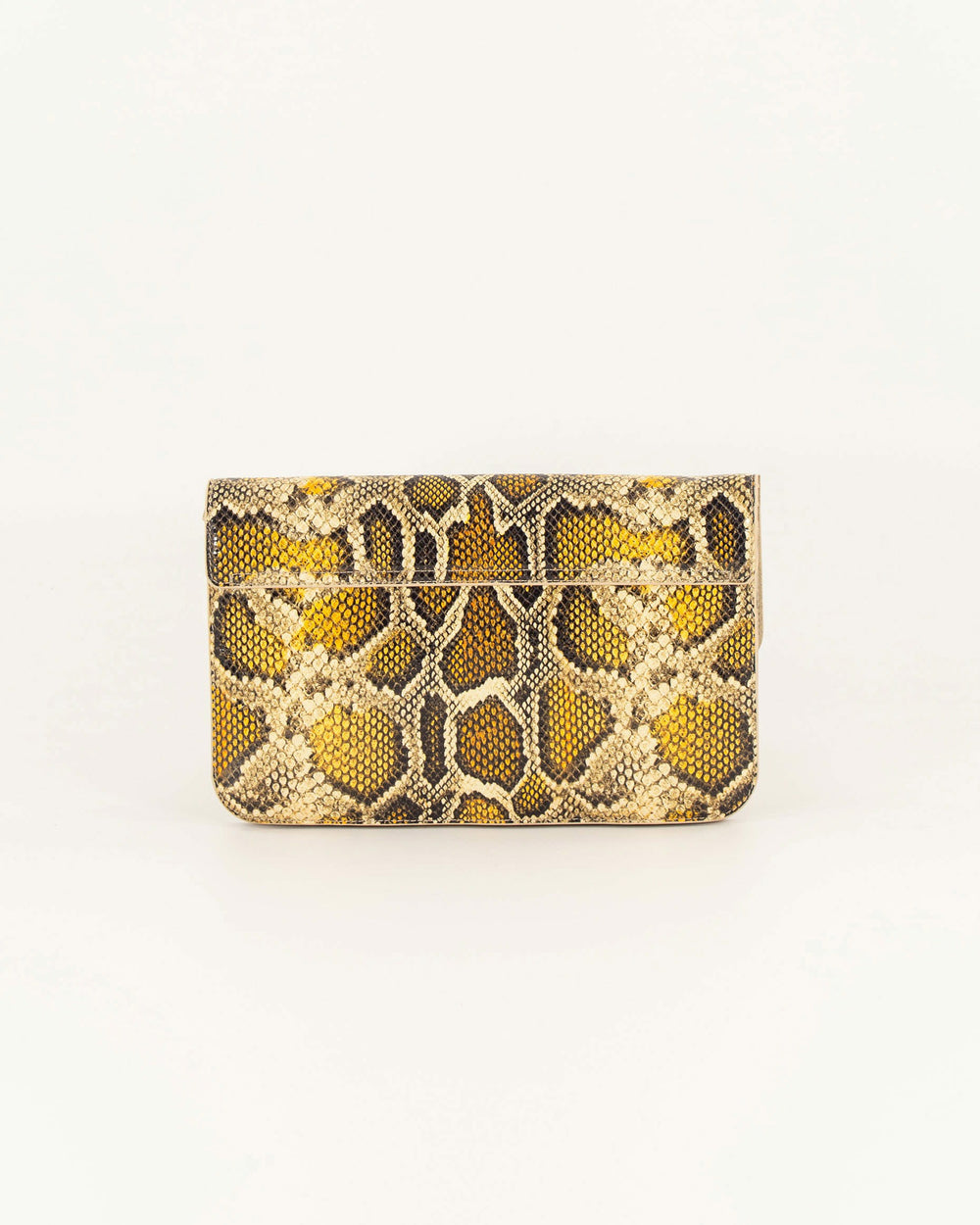 DIVILUZ POUCH Yellow Python - Clutch bag - SESSÙN Website