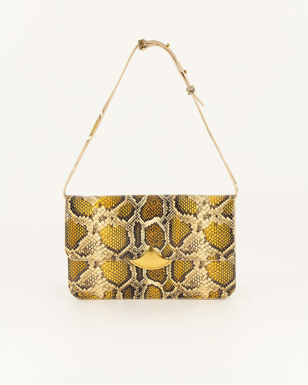 DIVILUZ POUCH Yellow Python - Clutch bag - SESSÙN Website