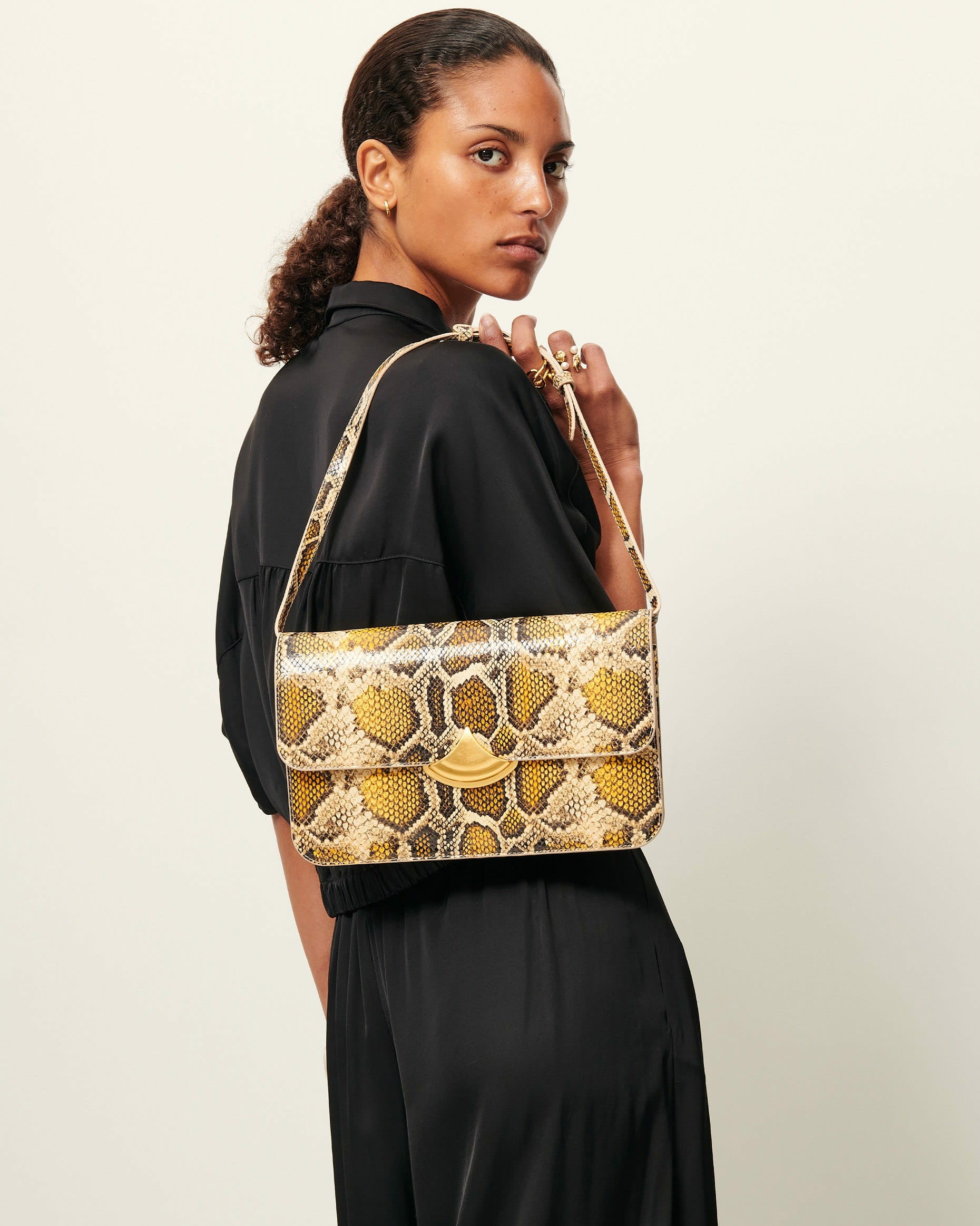 DIVILUZ POUCH Yellow Python - Clutch bag - SESSÙN Website