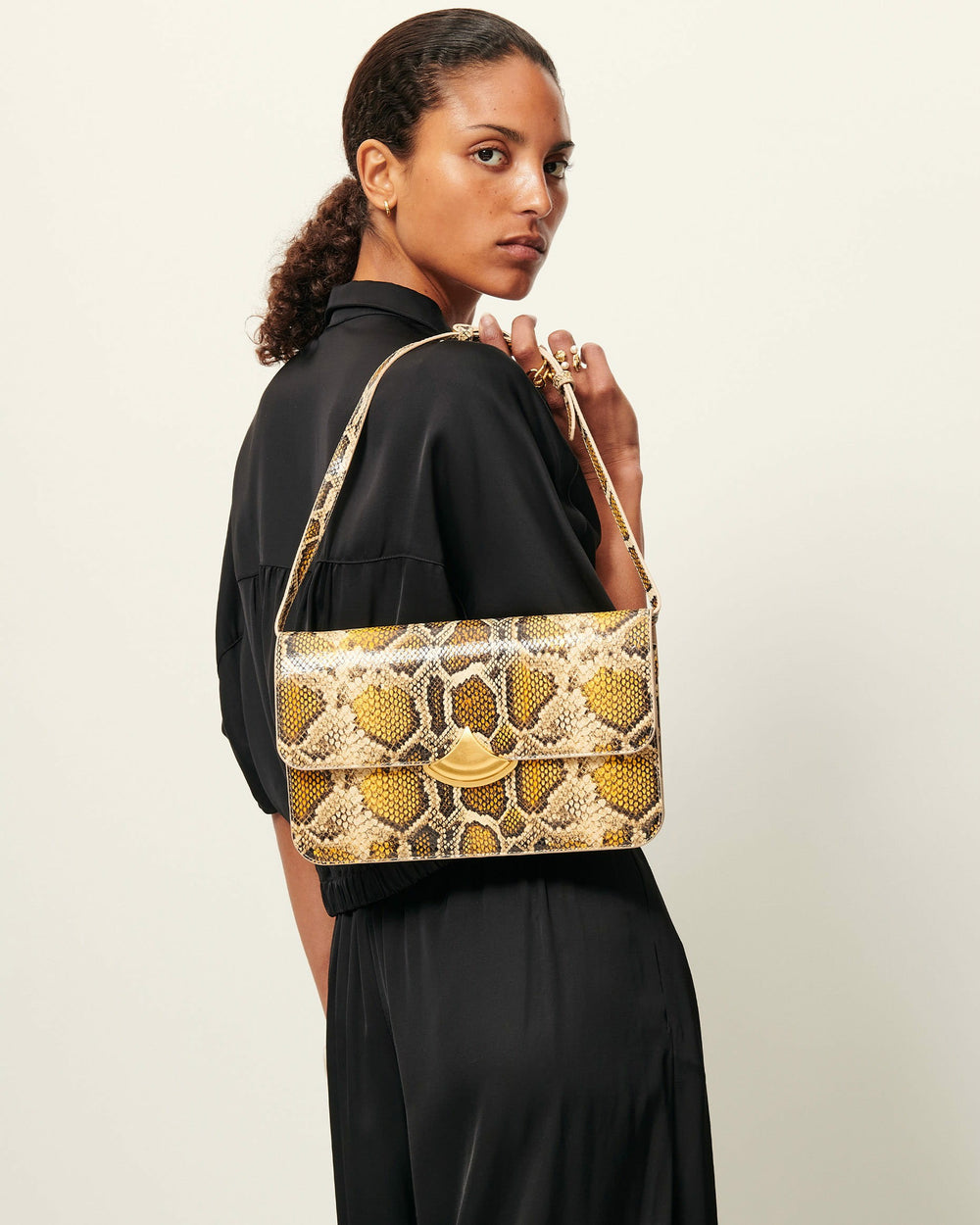 DIVILUZ POUCH Yellow Python - Clutch bag - SESSÙN Website
