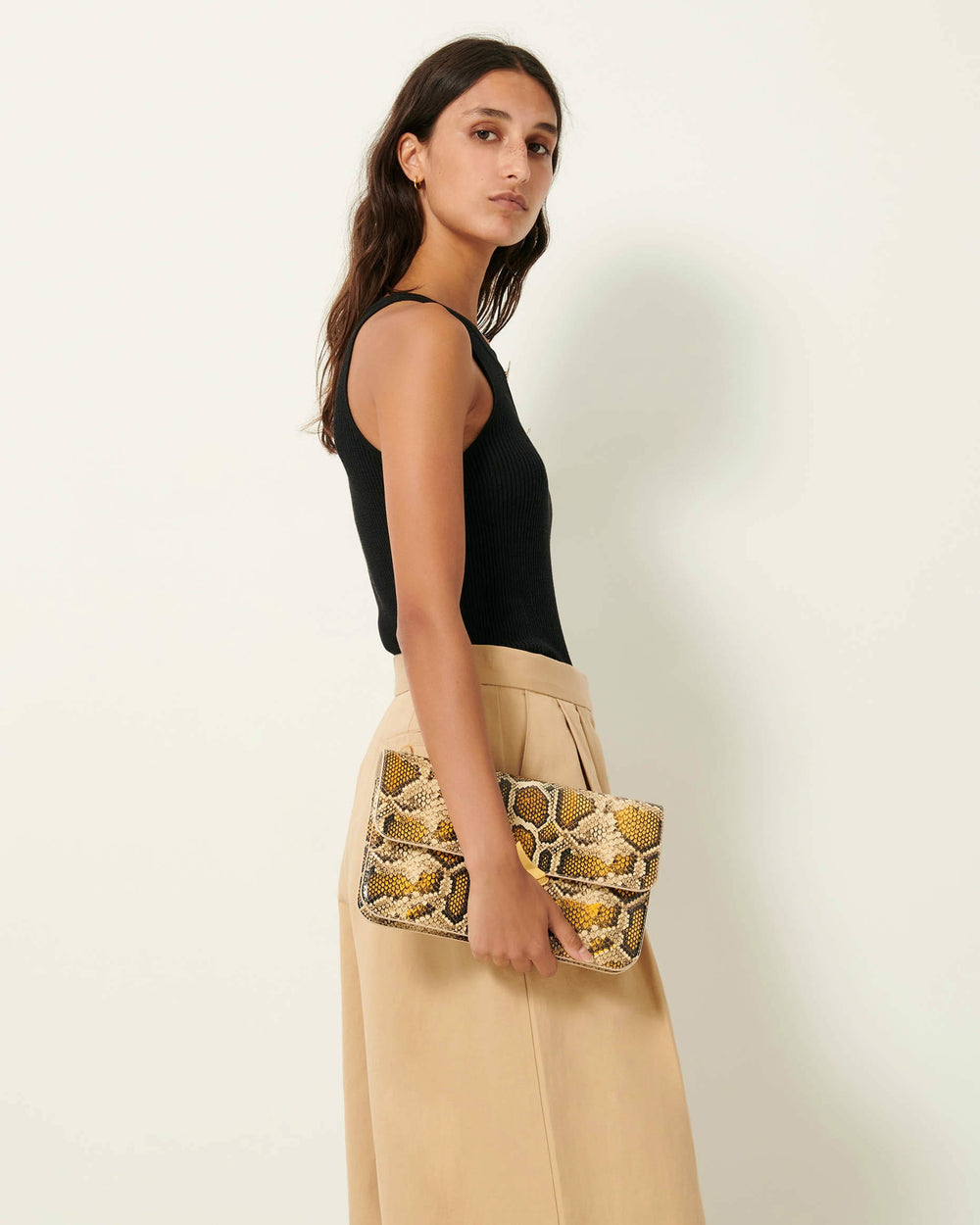 DIVILUZ POUCH Yellow Python - Clutch bag - SESSÙN Website