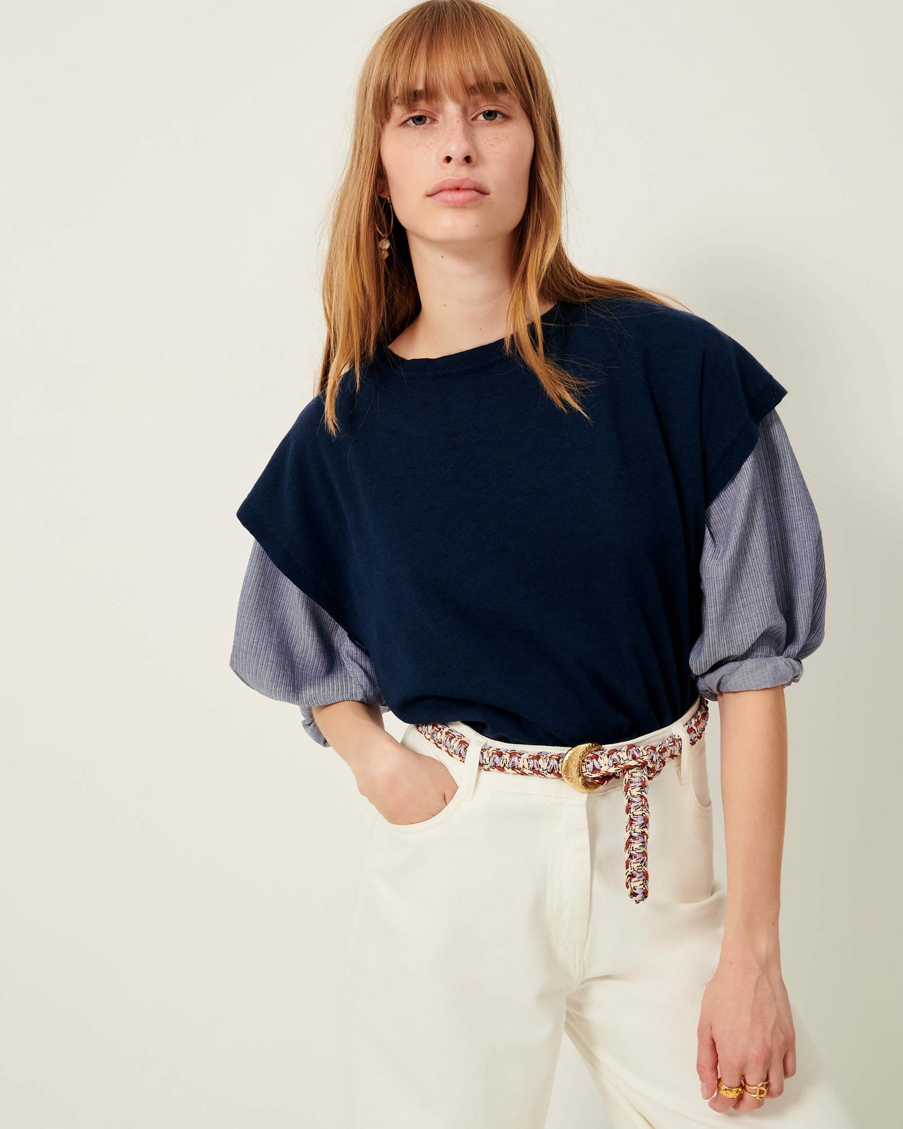 TIBERIO Bleu de Chine - Top