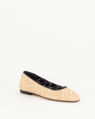 PINA RAFFIA Black Natural - Ballerina